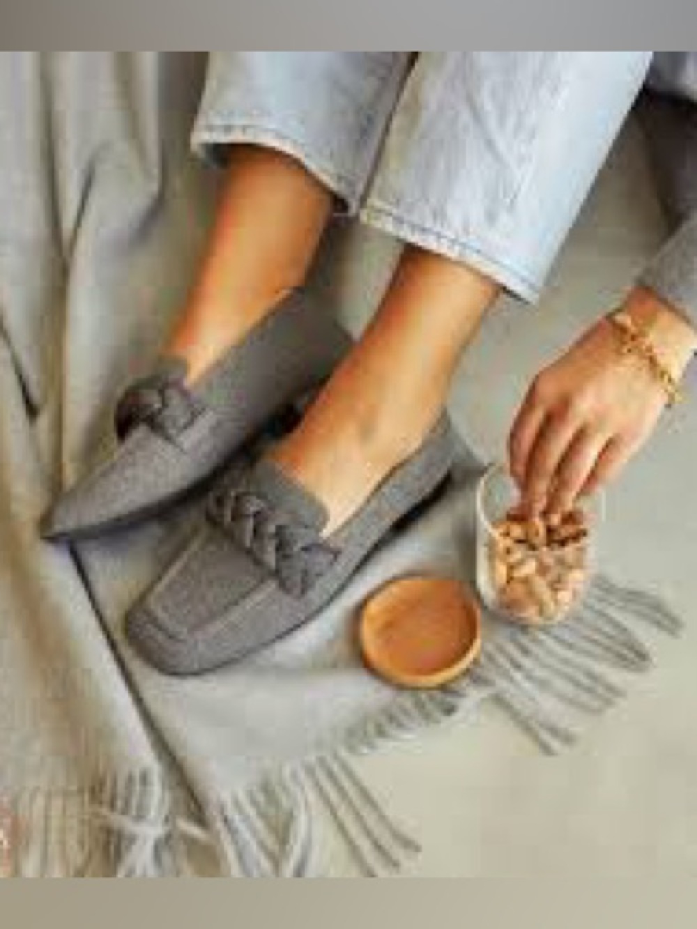 Vivaia Caitlin Braided Knot Loafer Gray Size 8.5